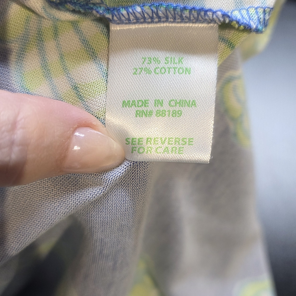 Lilly Pulitzer Blue and Green Patterned Dress Small EUC PTP 19 Length 37 - Picture 5 of 6